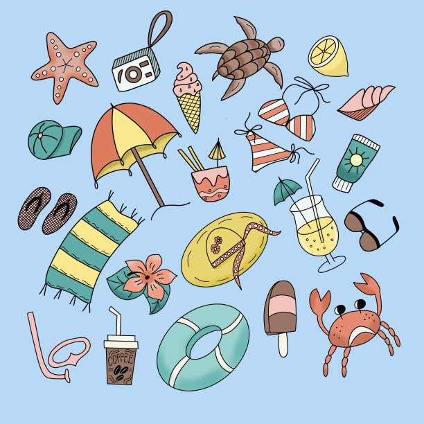 以蓝色为背景的海滩图片下载