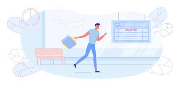 男主角急着赶飞机离开。图片下载