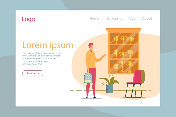 拿着奖杯站在橱柜旁的学生。图片下载