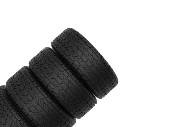 汽车车轮隔离在白色，3D渲染图片下载