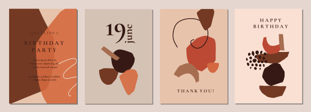 一套抽象艺术新潮的背景模板，海报，版画，卡片图片下载