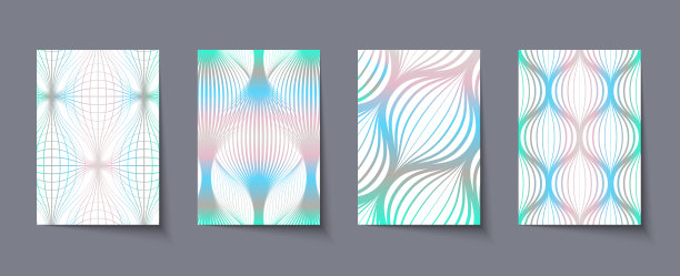 一套极简设计的封面。梯度的几何线条。适用于横幅，海报，海报，传单和横幅设计。图片下载