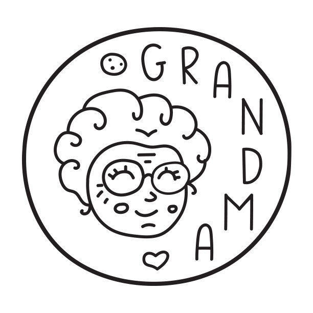 有铭文的徽章-奶奶。图片下载