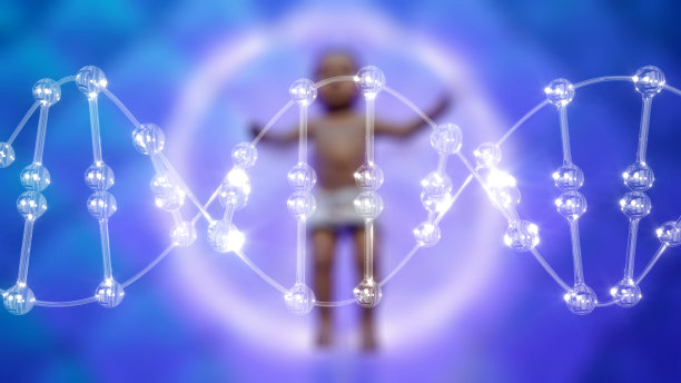 婴儿和DNA分子。图片下载