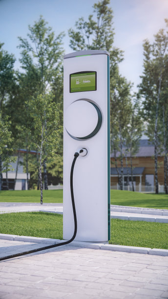家用电动汽车充电站充电3d渲染图片下载