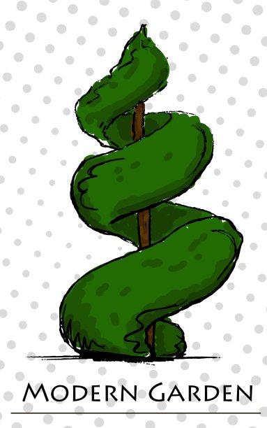 一棵砍下来的松树的手绘草图。图片下载