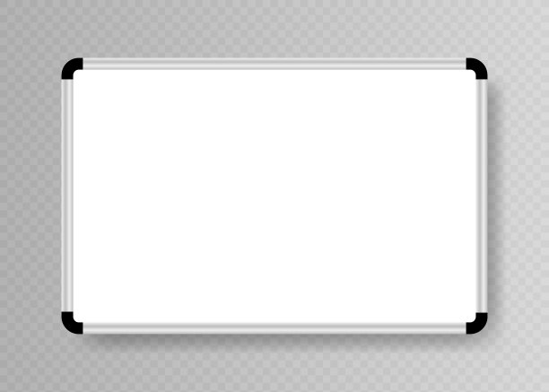 真实的空白白板标记隔离在透明的背景。白色办公室。矢量图图片下载