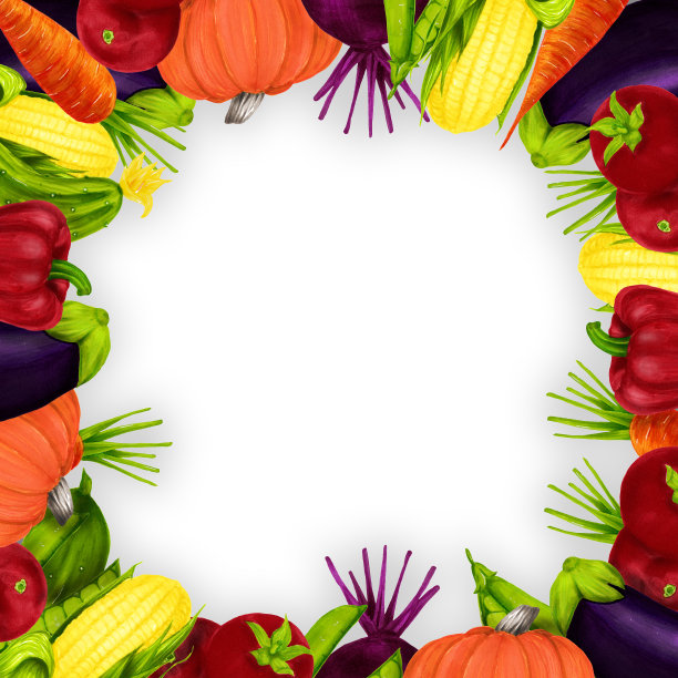 手绘蔬菜。设计集菜单，有机和天然食品商店，包装和广告。有框架和边框装饰的海报。生态商店的农产品。健康食品。图片下载