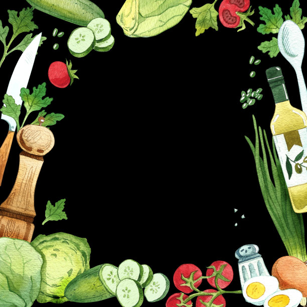 一套生态食品为设计纸，壁纸，包装，网页，菜单，背景。水彩手绘。图片下载