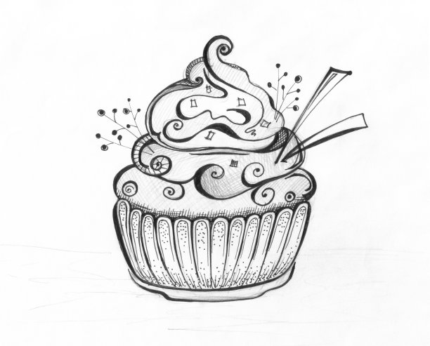 插图-甜点在一杯冰淇淋和奶油图片下载