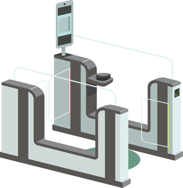 电子门禁系统。机场或火车站的e门图片下载
