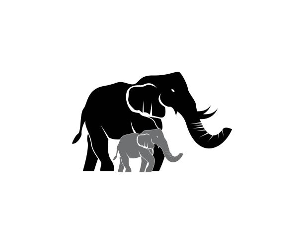 大象图标和符号矢量插图图片下载