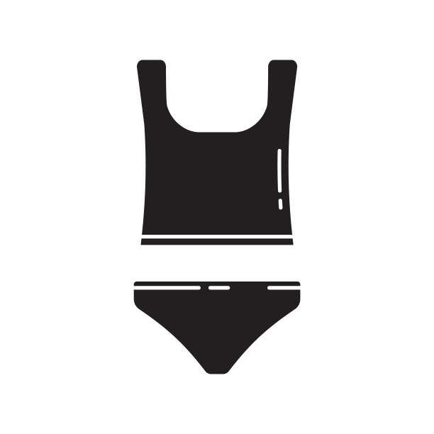 裁剪轮廓的汗衫和内裤图标图片下载