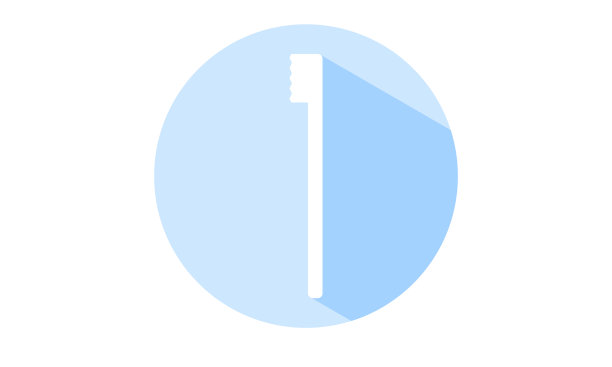 圈图标与蓝色阴影，牙刷图片下载