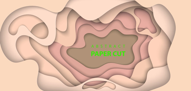 矢量背景与裸米色蜡笔剪纸形状。3D抽象纸艺术风格，设计布局的商业演示，传单，海报，印刷品，装饰，卡片，小册子封面。图片下载