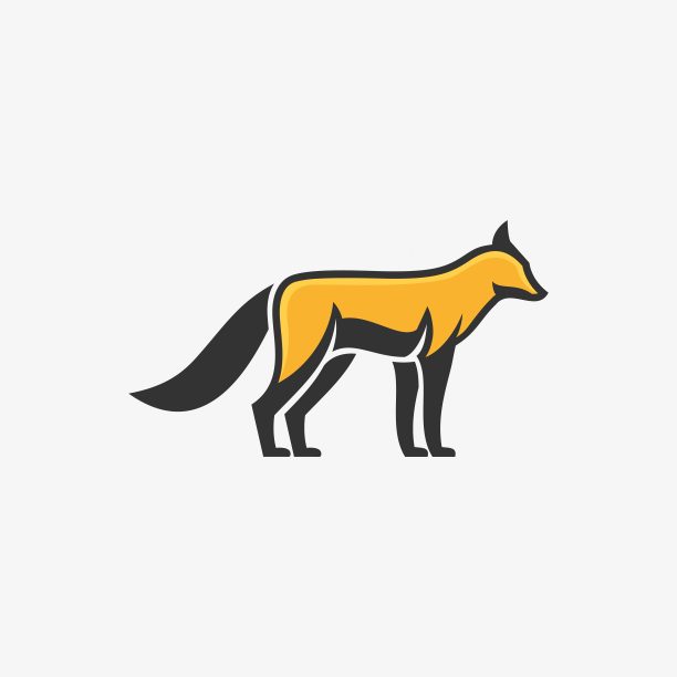 矢量插画森林狼吉祥物卡通。图片下载