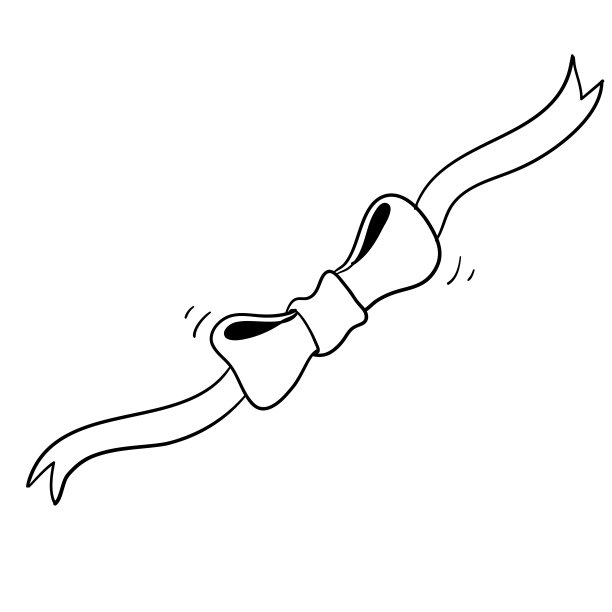 手工绘制蝴蝶结丝带元素用于装饰礼物，问候，节日。矢量插图。带有涂鸦卡通风格图片下载