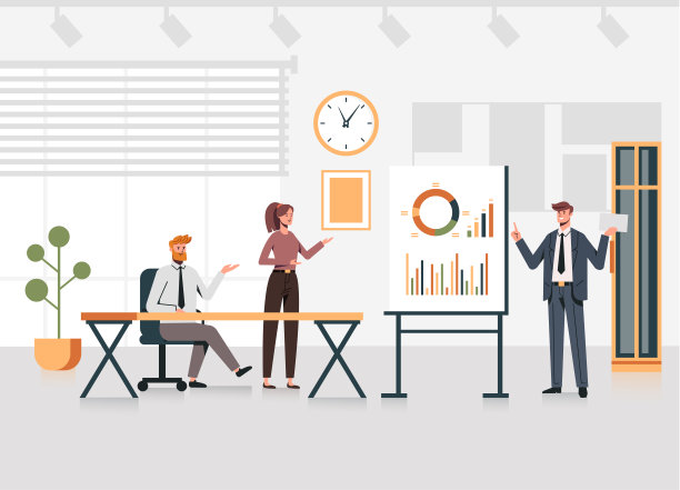 办公室业务人员表示概念。矢量平面卡通图形设计插图素材图片