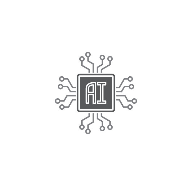 用于图形和网页设计的AI相关图标背景。简单的互联网概念符号，适用于网站按钮或移动应用程序图片下载