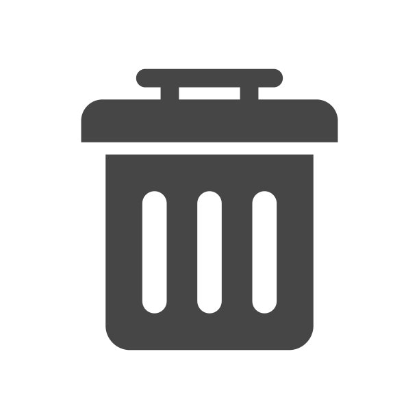 网页和移动垃圾桶图标平面，现代极简平面设计。矢量深灰色图标孤立在白色背景。图片下载