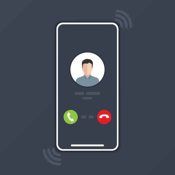 手机屏幕上有一个男人的电话，背景是深灰色。图片下载