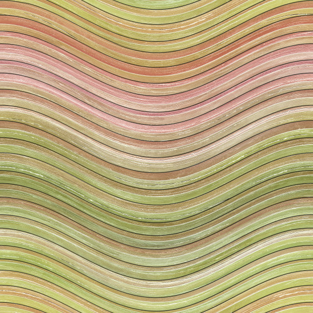 雕刻波浪条纹颜色上的木材背景无缝纹理，3d插图图片下载