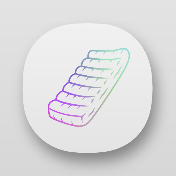 肋骨应用图标。屠夫的肉。肉类生产销售。午餐和烧烤的配料。蛋白质的来源。屠宰业务。UI / UX的用户界面。Web或移动应用程序。向量孤立的插图图片下载