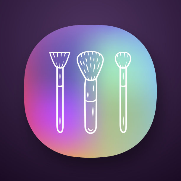 化妆配件，化妆工具app图标集。女性时尚，美容师设备。UI / UX的用户界面。Web或移动应用程序。美容店产品矢量孤立插图图片下载