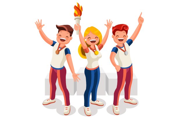 卡通的运动员图片下载