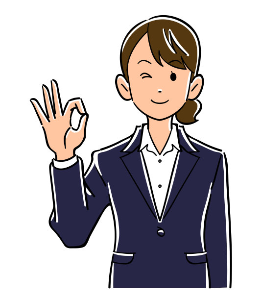 女商人的上半身用手做出OK的手势图片下载