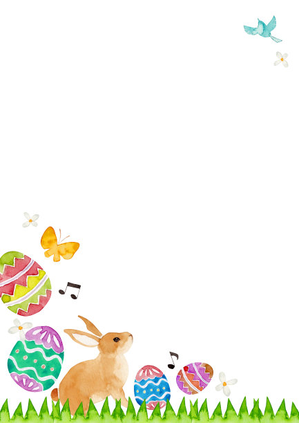 复活节彩蛋和兔子框架图片下载