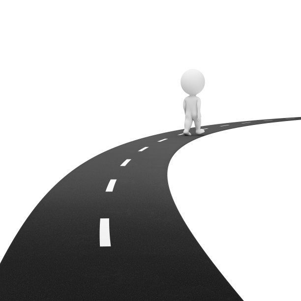 3d小人-树叶在路上图片下载