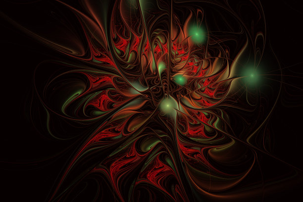 分形插图明亮的背景与花卉装饰。图片下载