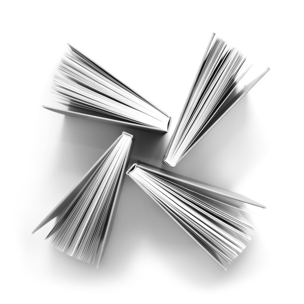 顶视图的扇形书抽象模式上的白色背景图片下载