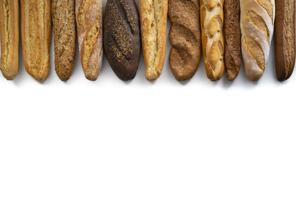 法棍面包组在一排分类图片下载