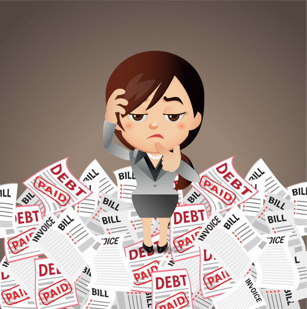 商务人士因大量账单而倍感压力图片下载