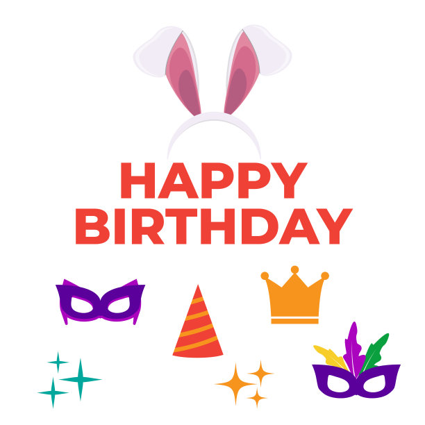 派对生日照片亭道具。帽子和面具，服装和圆柱，兔子耳朵和鼻子胡子图片下载