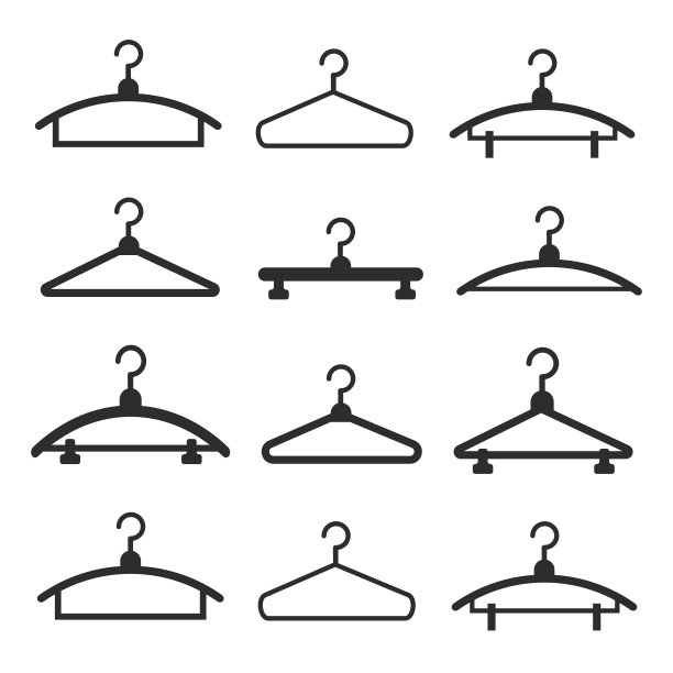 衣架向量黑色图标。衣架，物件衣架套图片下载