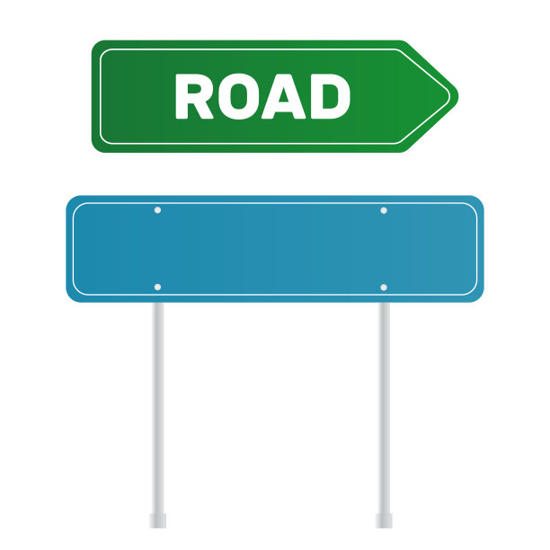 路grenn迹象。街的迹象。箭头空白符号图片下载