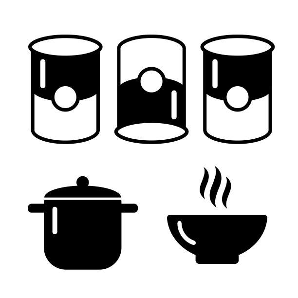 汤碟孤立图标。汤图标向量集图片下载