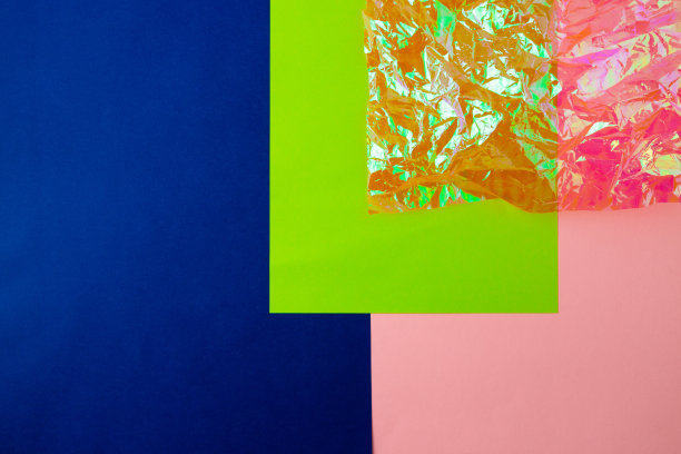 蓝色，绿色和粉红色的几何背景图案图片下载