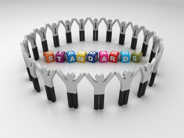 象形图团队工作人员与标准流行语立方体- 3D渲染图片下载