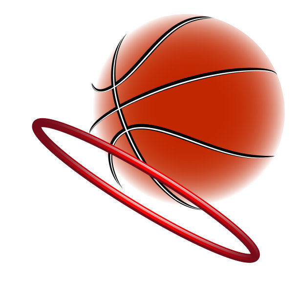 篮球和篮球圈的标志隔离。矢量插图。图片下载