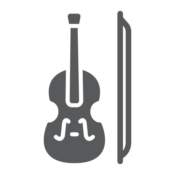 小提琴符号，圣帕特里克节和音乐，古典乐器符号，矢量图形，白色背景上的固体图案，eps 10。图片下载