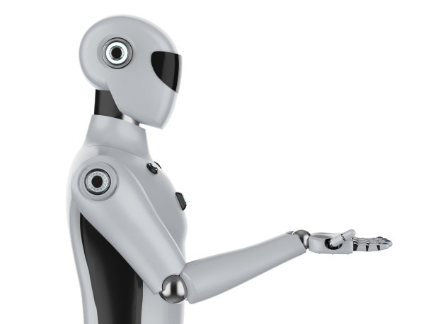 人工智能半机械人或机器人张开手图片下载