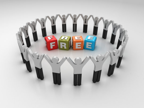 图形团队与免费流行语立方体- 3D渲染图片下载