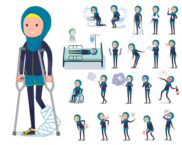 平型阿拉伯妇女海军运动服图片下载