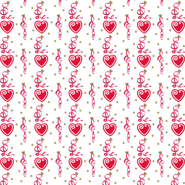 浪漫的心形和丝带图案。情人节礼物包。图片下载