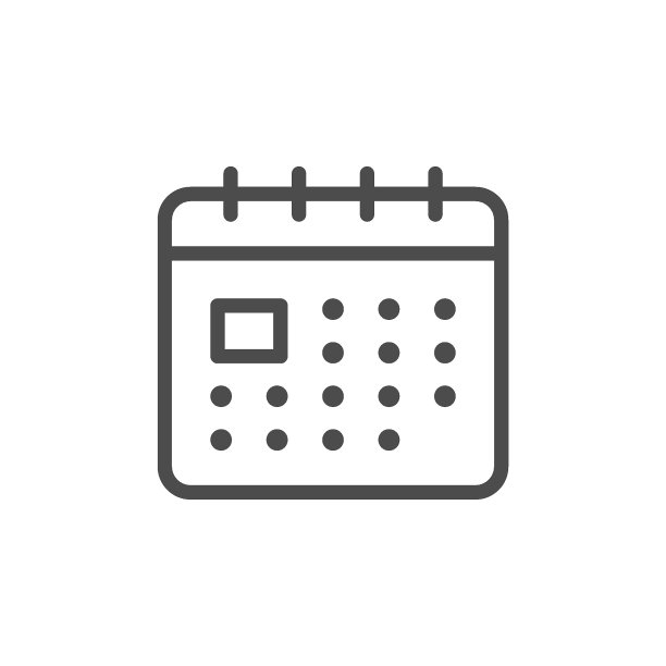 日历线条轮廓图标和页面符号图片下载