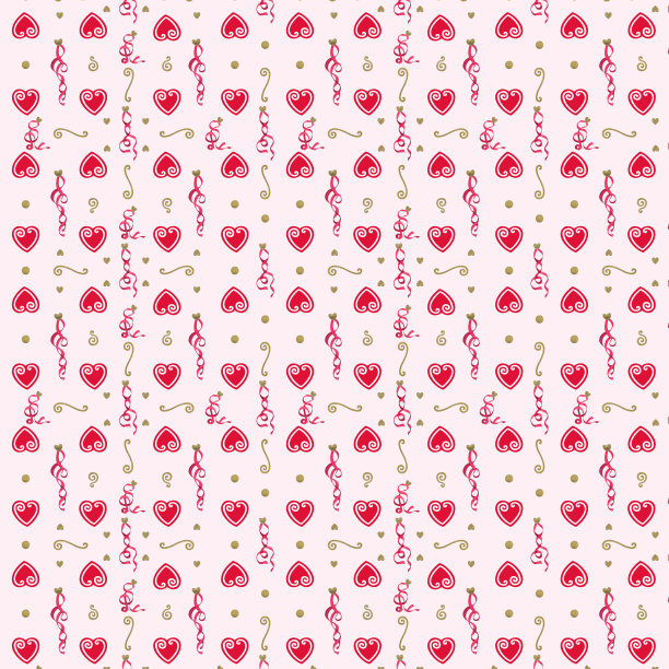 浪漫的心形和丝带图案。情人节礼物包。图片下载